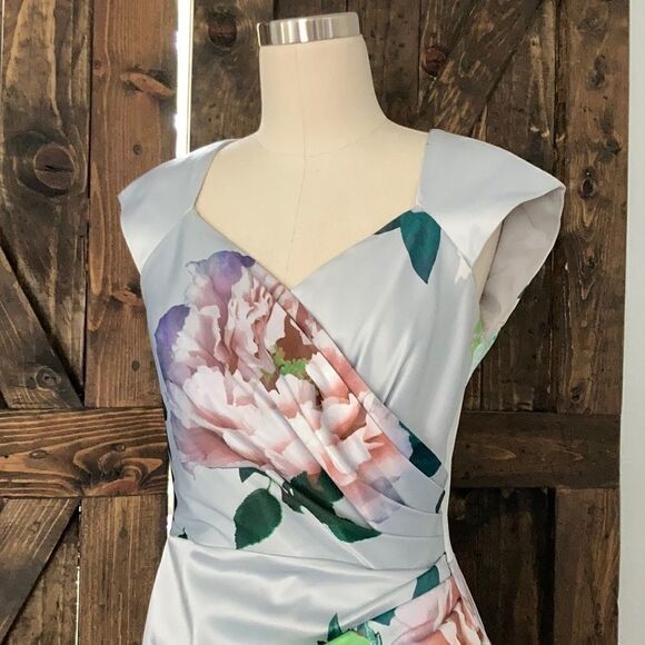 Debut silk floral dress sz-8 - Picture 4 of 8